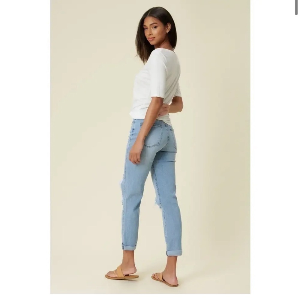 Vibrant MIU High Rise Distressed Light Wash All to Me Mom Denim Jeans - Picture 4 of 13
